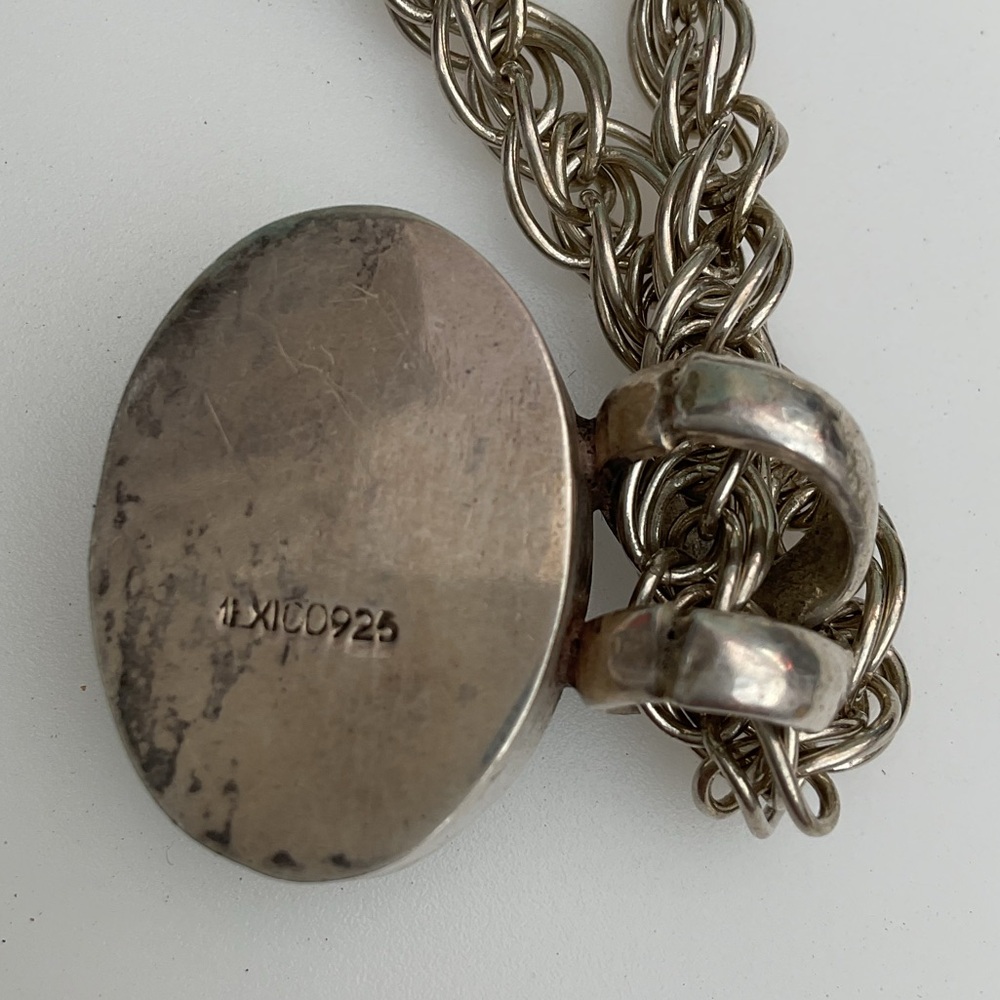 Sterling Silver Abalone Oval Pendant Necklace - Picture 2 of 8